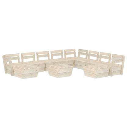 Set Divani da Giardino su Pallet 11 pz in Legno Abete Impregnato - homemem39