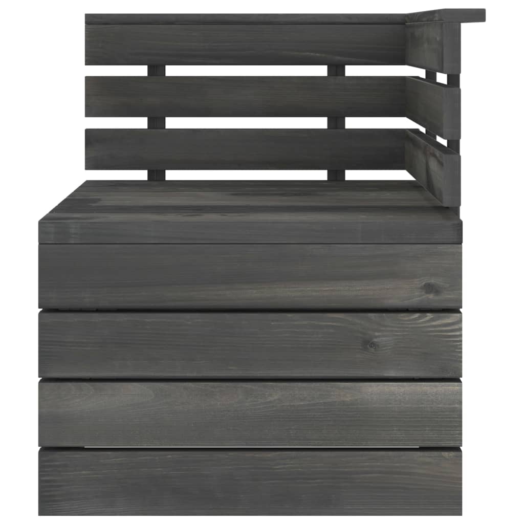 Divano da Giardino 2 Posti su Pallet Grigio Scuro Massello Pino - homemem39