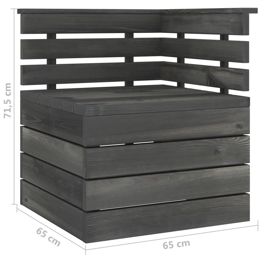 Divano da Giardino 2 Posti su Pallet Grigio Scuro Massello Pino - homemem39