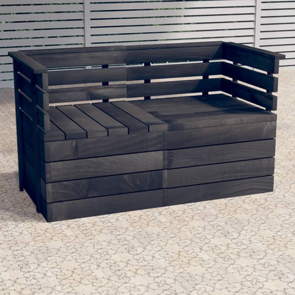 Divano da Giardino 2 Posti su Pallet Grigio Scuro Massello Pino - homemem39