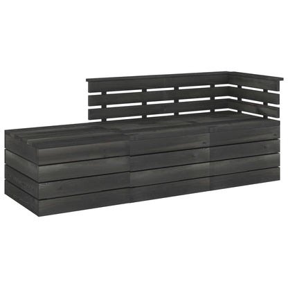 Set Divani da Giardino su Pallet 3 pz Legno Pino Grigio Scuro - homemem39