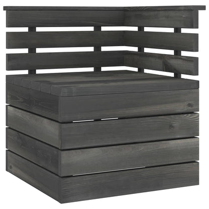 Set Divani da Giardino su Pallet 3 pz Legno Pino Grigio Scuro - homemem39