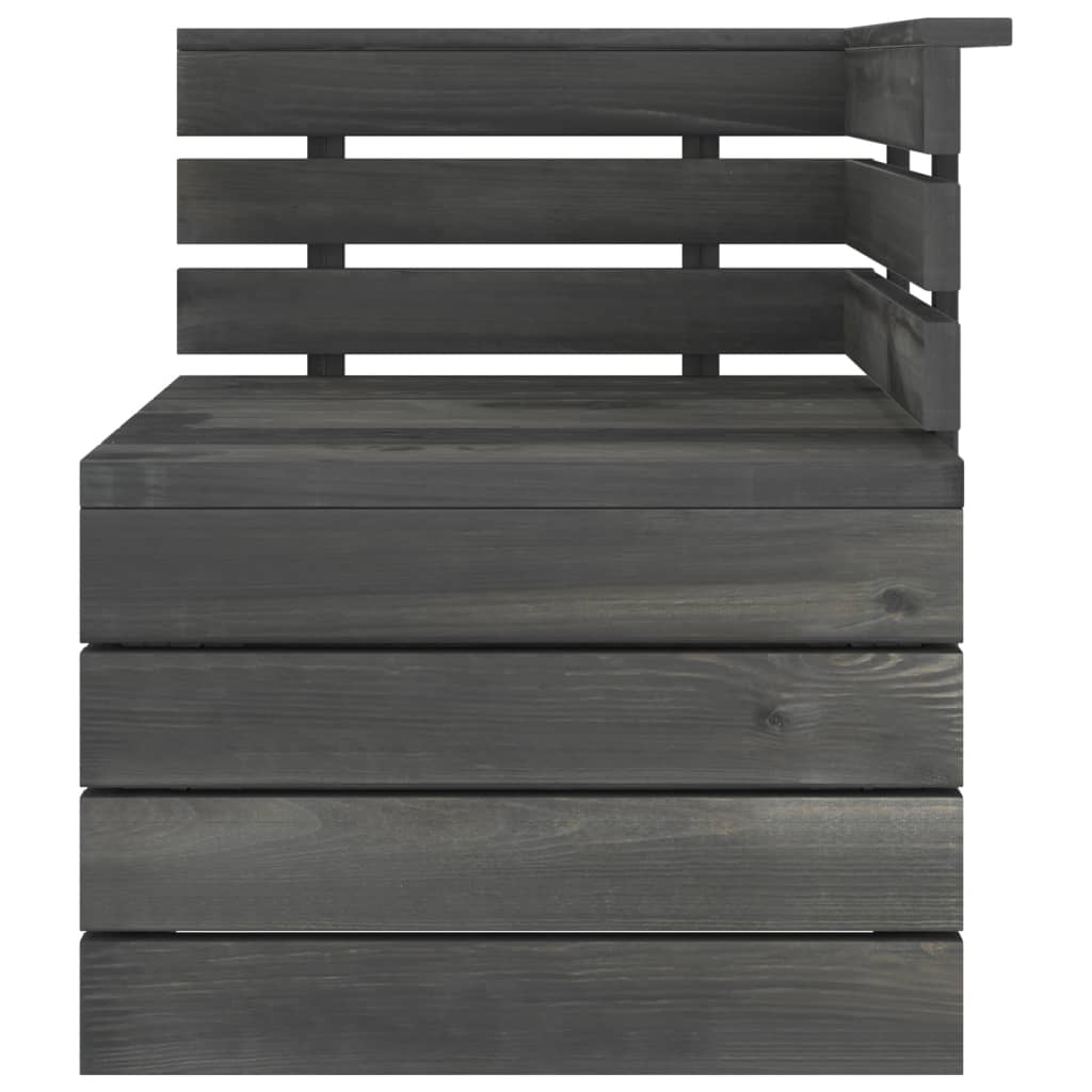 Set Divani da Giardino su Pallet 3 pz Legno Pino Grigio Scuro - homemem39