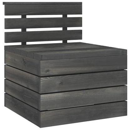 Set Divani da Giardino su Pallet 3 pz Legno Pino Grigio Scuro - homemem39