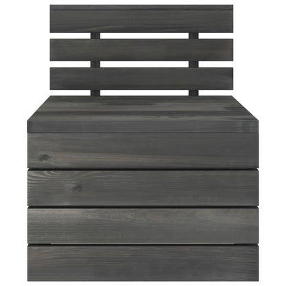 Set Divani da Giardino su Pallet 3 pz Legno Pino Grigio Scuro - homemem39