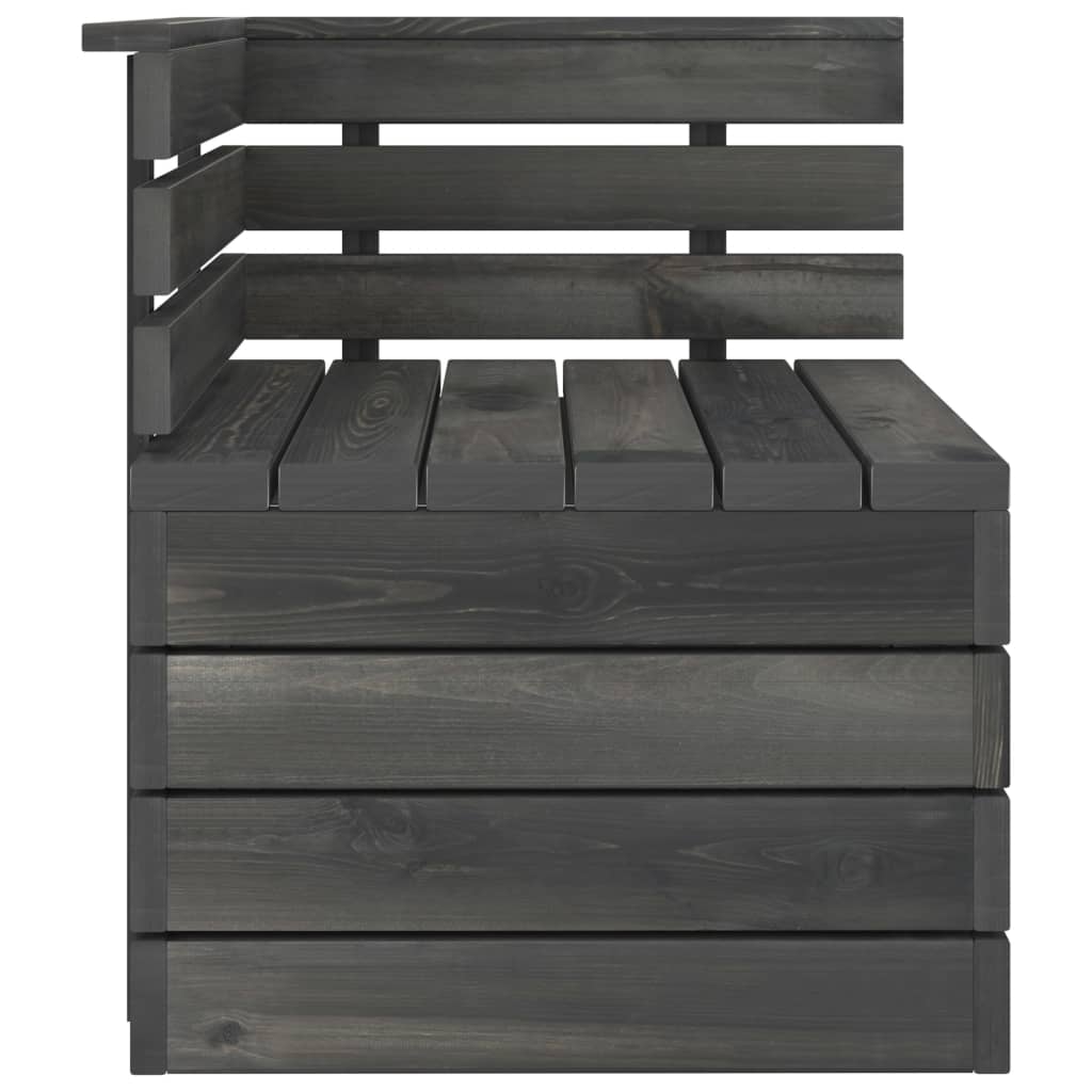 Set Divani da Giardino su Pallet 5 pz Legno Pino Grigio Scuro - homemem39