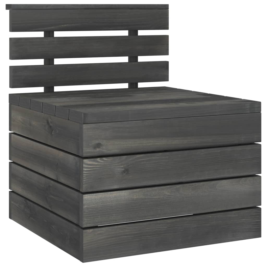 Set Divani da Giardino su Pallet 5 pz Legno Pino Grigio Scuro - homemem39