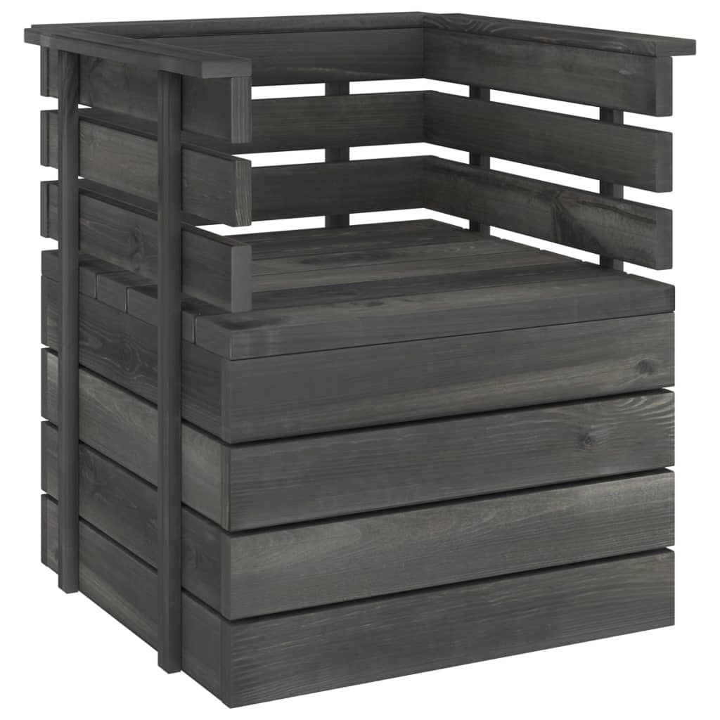 Set Divani da Giardino su Pallet 5 pz Legno Pino Grigio Scuro - homemem39