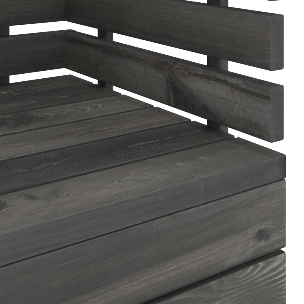 Set Divani da Giardino su Pallet 6 pz Legno Pino Grigio Scuro - homemem39