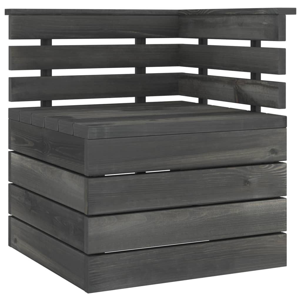 Set Divani da Giardino su Pallet 6 pz Legno Pino Grigio Scuro - homemem39