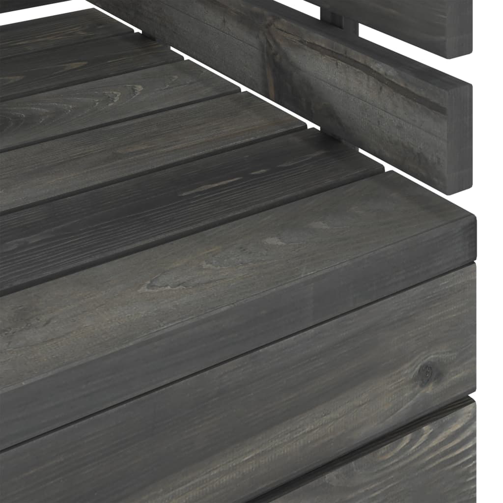 Set Divani da Giardino su Pallet 6 pz Legno Pino Grigio Scuro - homemem39