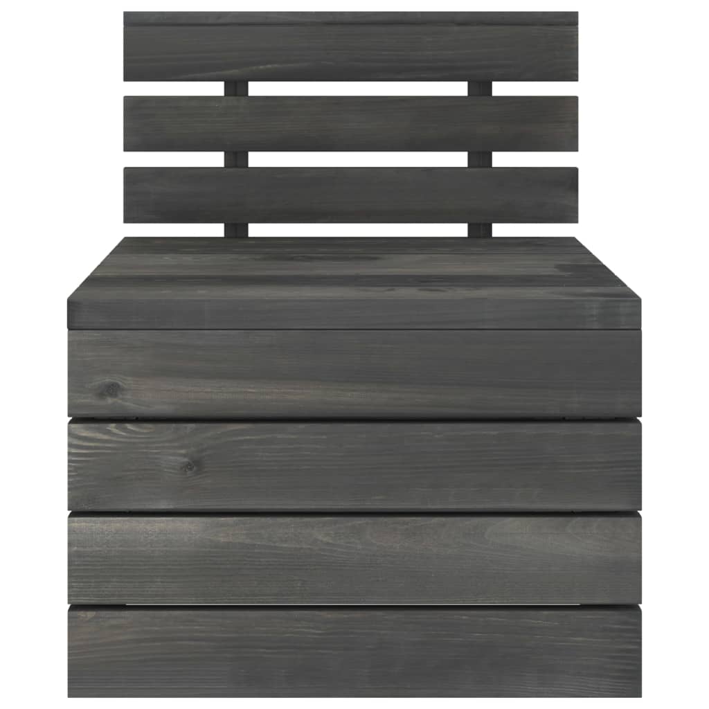 Set Divani da Giardino su Pallet 6 pz Legno Pino Grigio Scuro - homemem39