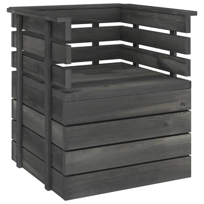 Set Divani da Giardino su Pallet 7 pz Legno Pino Grigio Scuro - homemem39