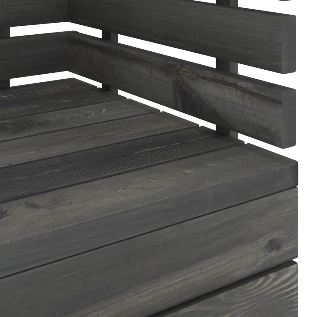 Set Divani da Giardino su Pallet 7 pz Legno Pino Grigio Scuro - homemem39