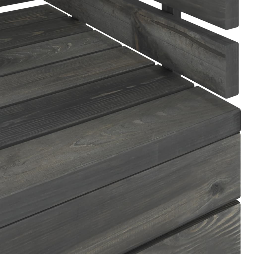 Set Divani da Giardino su Pallet 6 pz Legno Pino Grigio Scuro - homemem39