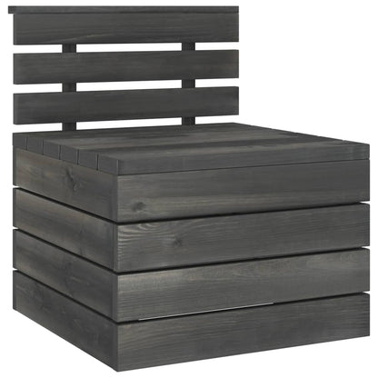 Set Divani da Giardino su Pallet 7 pz Legno Pino Grigio Scuro - homemem39