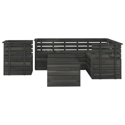 Set Divani da Giardino su Pallet 8 pz Legno Pino Grigio Scuro - homemem39