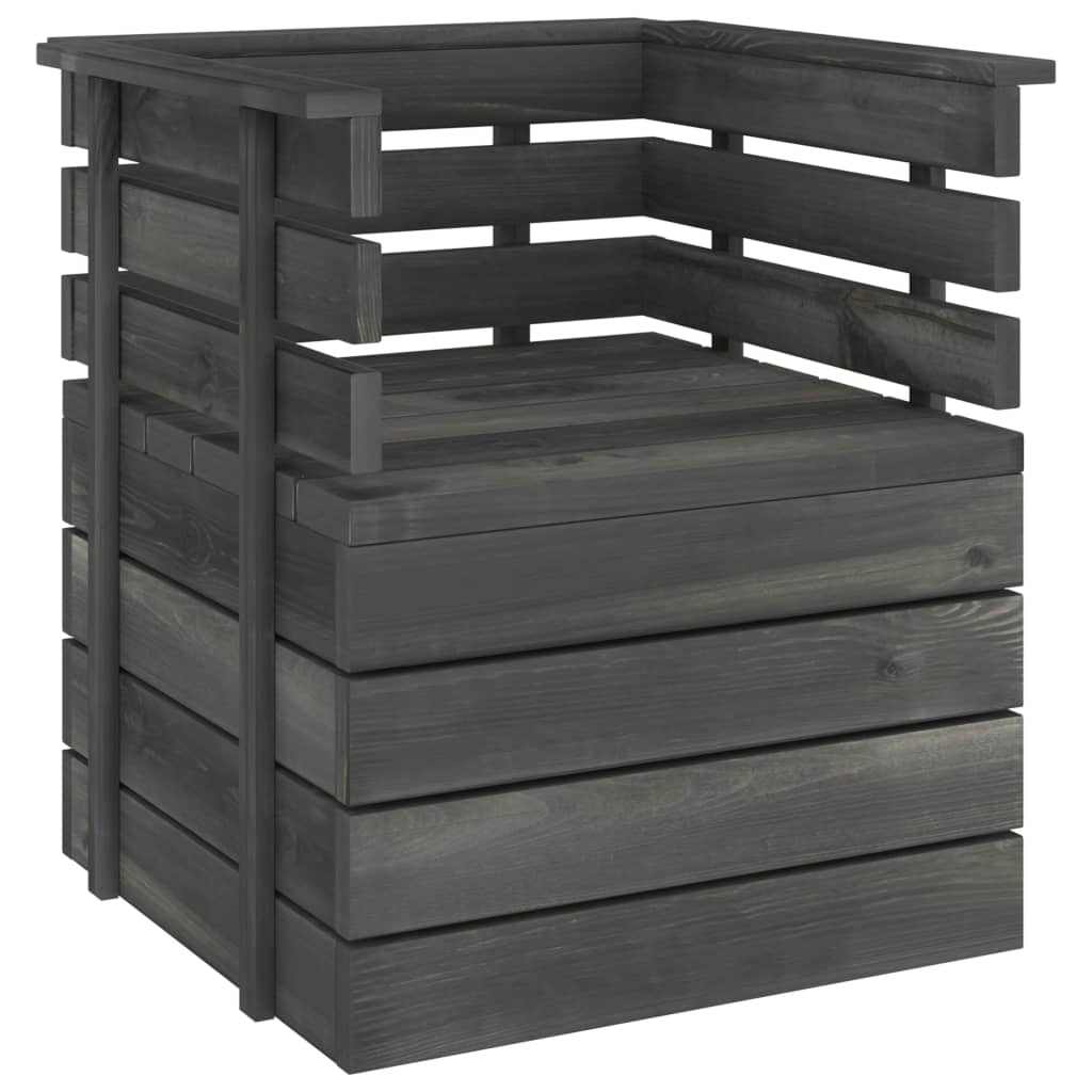 Set Divani da Giardino su Pallet 8 pz Legno Pino Grigio Scuro - homemem39