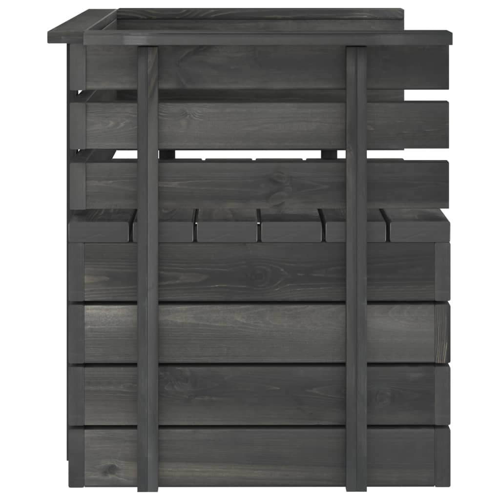 Set Divani da Giardino su Pallet 8 pz Legno Pino Grigio Scuro - homemem39