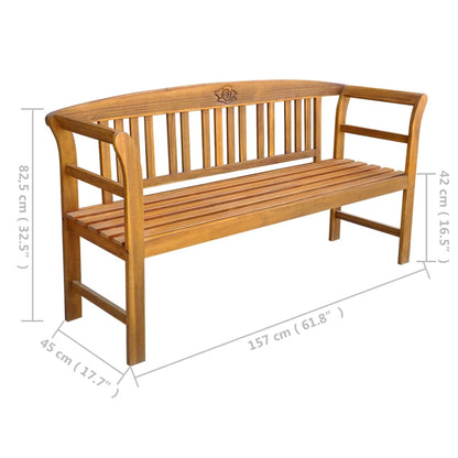 Panca da Giardino con Cuscino 157 cm in Massello di Acacia - homemem39