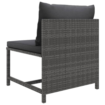 Set Divani da Giardino 5 pz con Cuscini in Polyrattan Grigio - homemem39