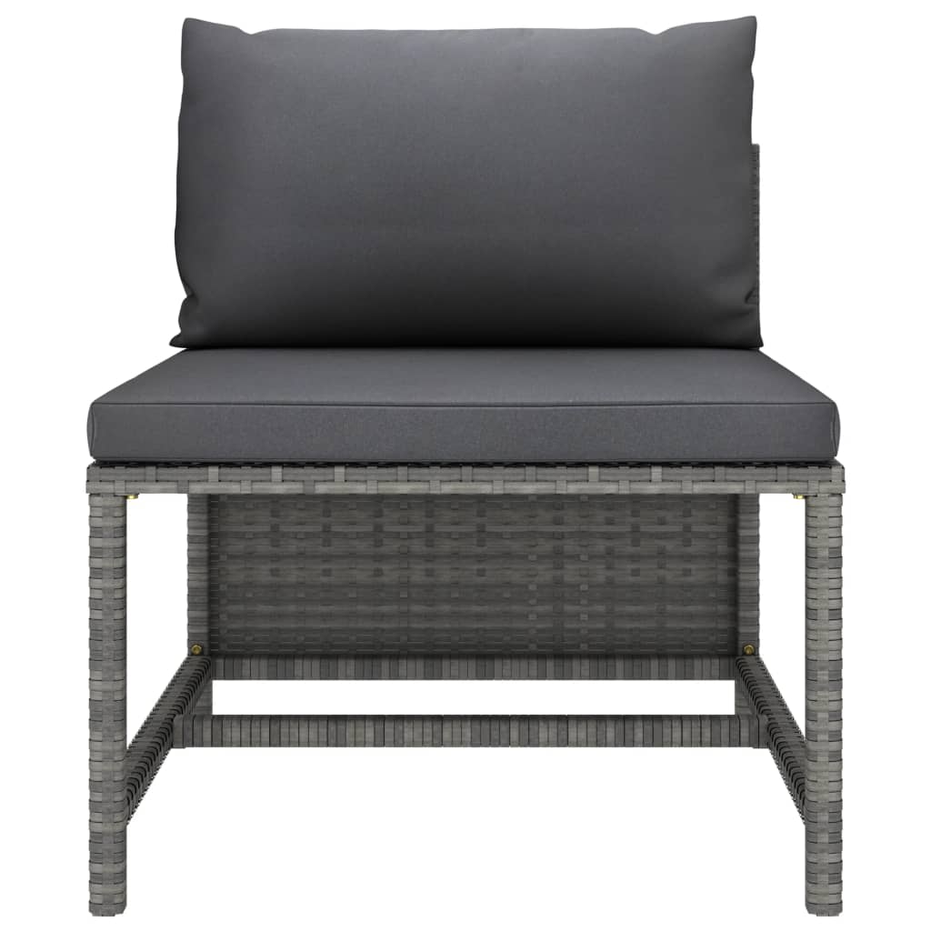 Set Divani da Giardino 6 pz con Cuscini in Polyrattan Grigio - homemem39