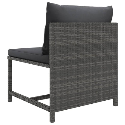 Set Divani da Giardino 7 pz con Cuscini in Polyrattan Grigio - homemem39