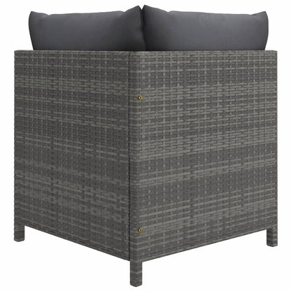 Set Divani da Giardino 7 pz con Cuscini in Polyrattan Grigio - homemem39