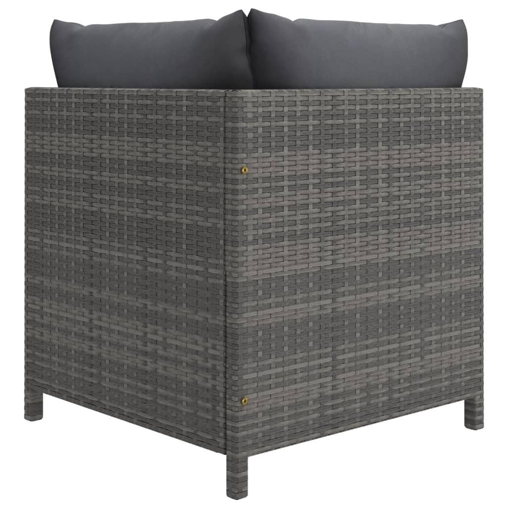 Set Divani da Giardino 9 pz con Cuscini in Polyrattan Grigio - homemem39