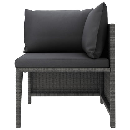 Set Divani da Giardino 9 pz con Cuscini in Polyrattan Grigio - homemem39