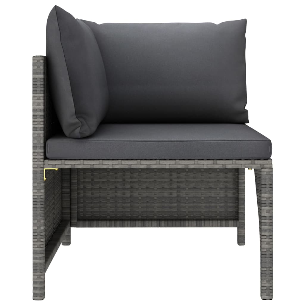 Set Divani da Giardino 9 pz con Cuscini in Polyrattan Grigio - homemem39