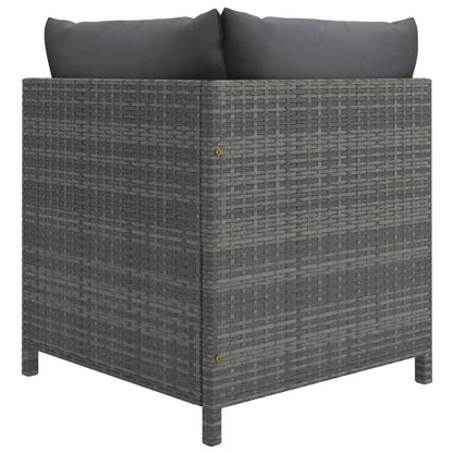 Set Divani da Giardino 8 pz con Cuscini in Polyrattan Grigio - homemem39