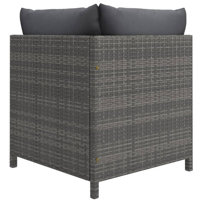 Set Divani da Giardino 11 pz con Cuscini in Polyrattan Grigio - homemem39