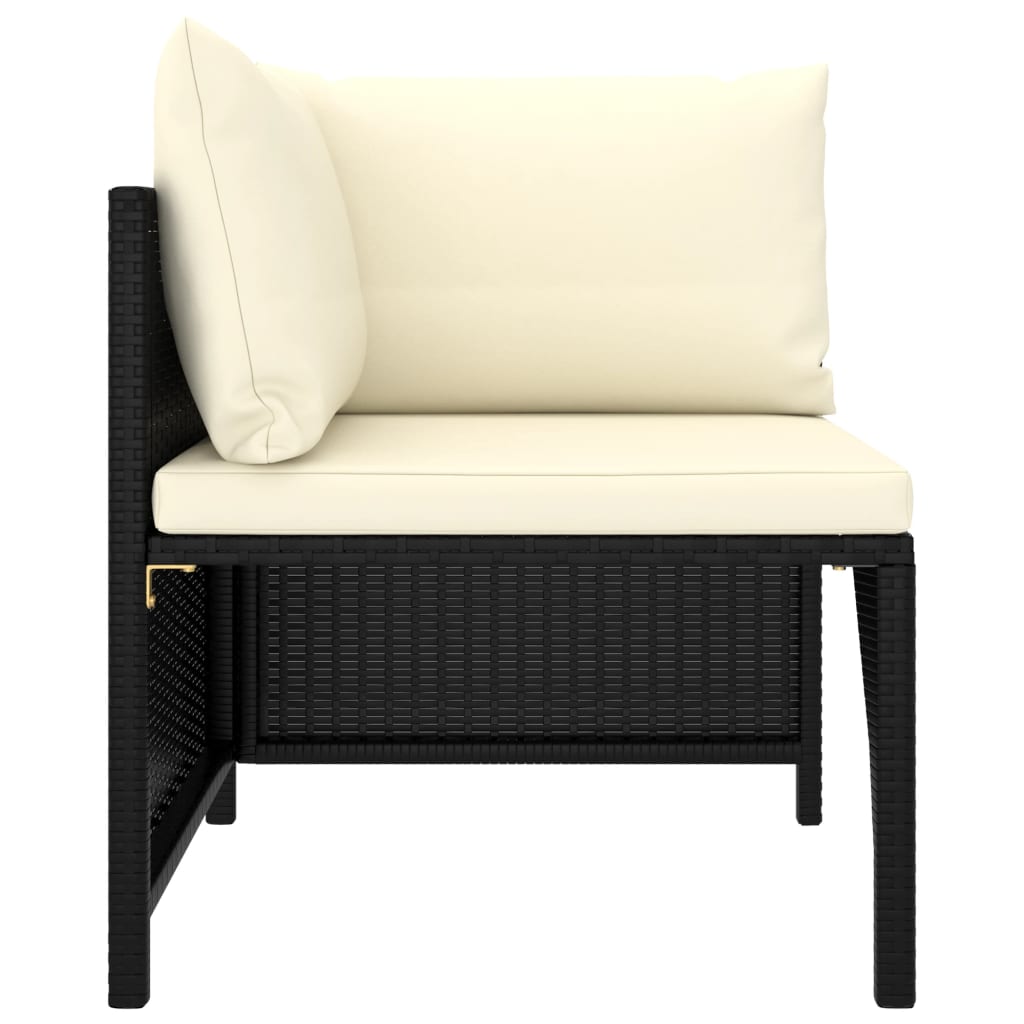 Set Divani da Giardino 5 pz con Cuscini in Polyrattan Nero - homemem39