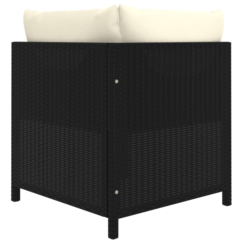 Set Divani da Giardino 5 pz con Cuscini in Polyrattan Nero - homemem39