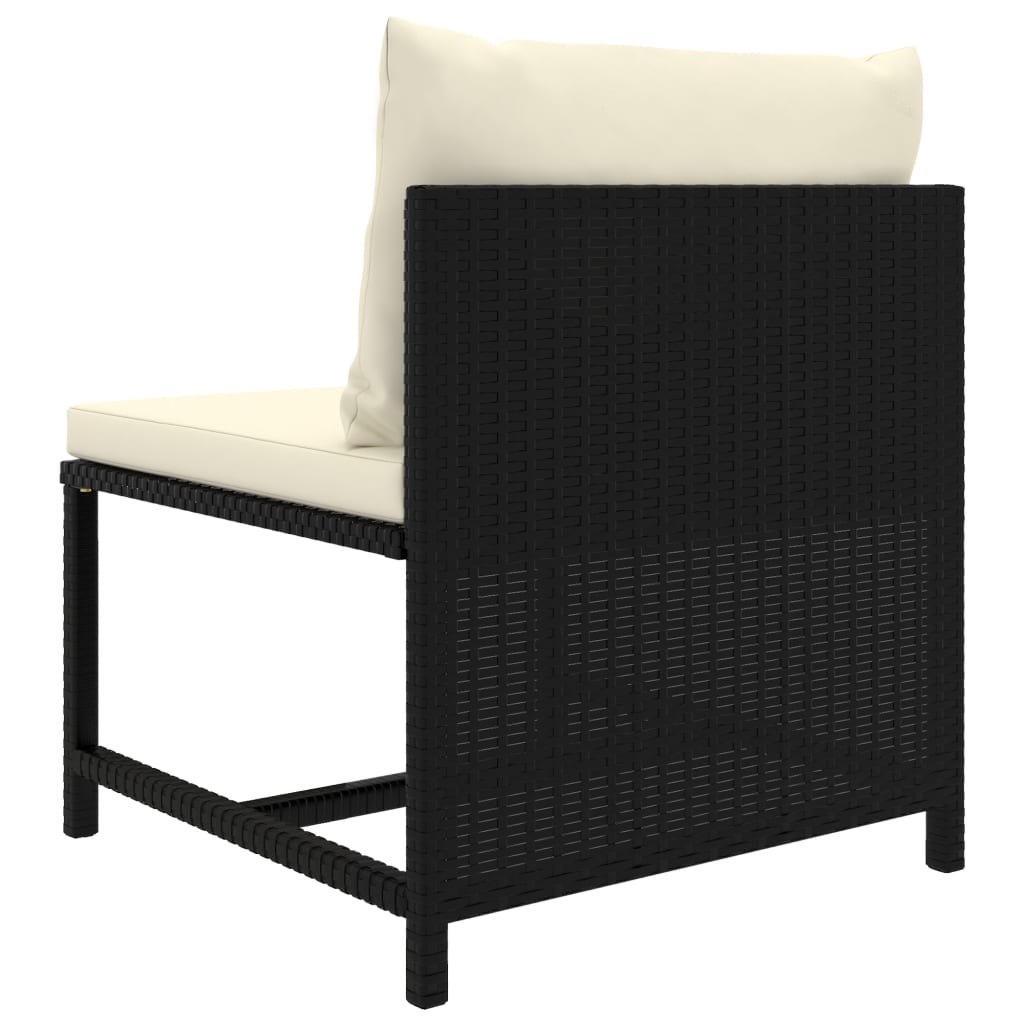 Set Divani da Giardino 5 pz con Cuscini in Polyrattan Nero - homemem39