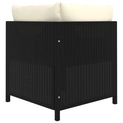 Set Divani da Giardino 5 pz con Cuscini in Polyrattan Nero - homemem39