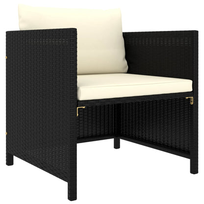 Set Divani da Giardino 5 pz con Cuscini in Polyrattan Nero - homemem39