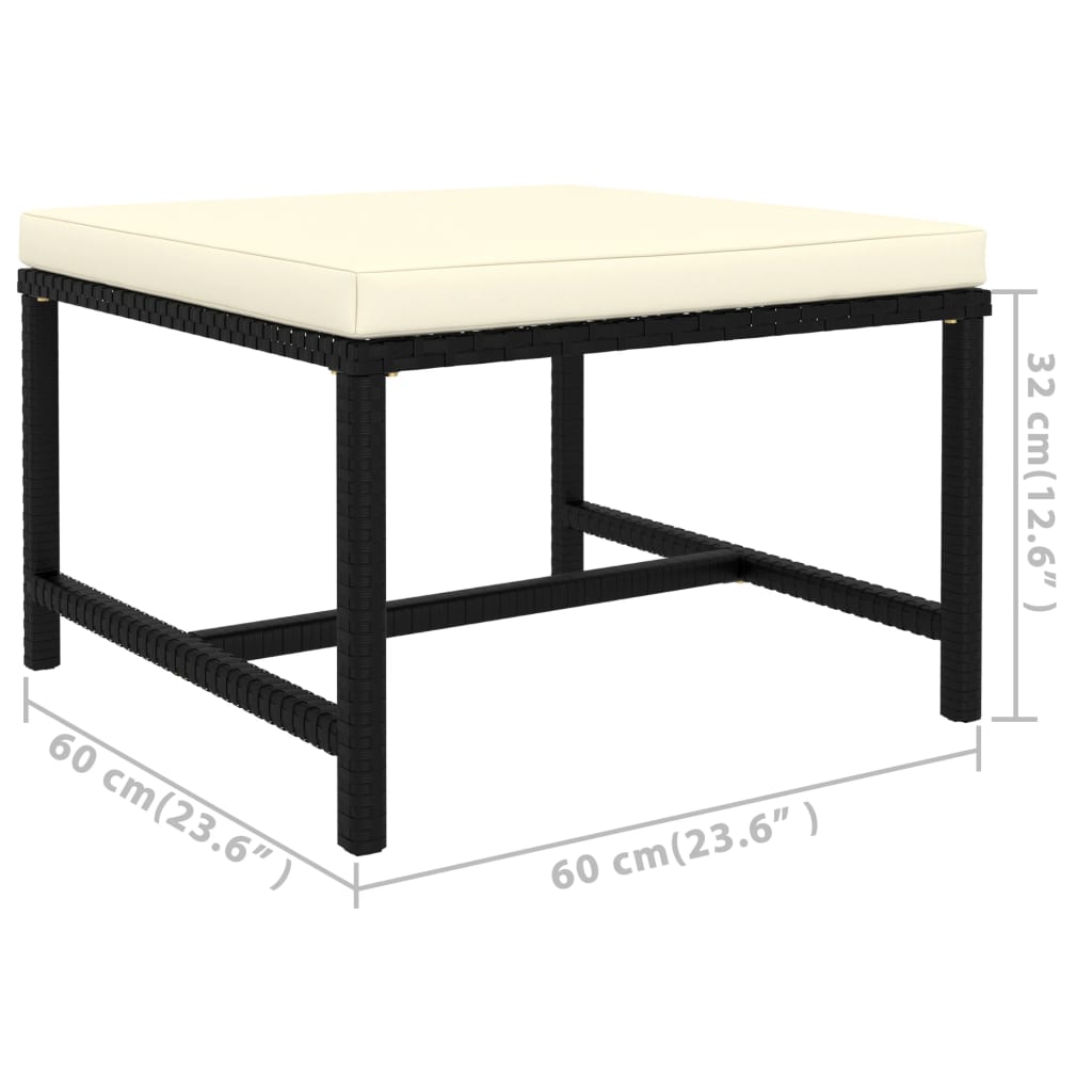 Set Divani da Giardino 7 pz con Cuscini in Polyrattan Nero - homemem39