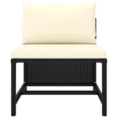 Set Divani da Giardino 7 pz con Cuscini in Polyrattan Nero - homemem39