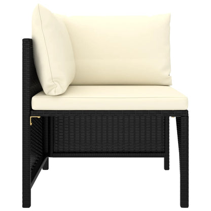 Set Divani da Giardino 8 pz con Cuscini in Polyrattan Nero - homemem39