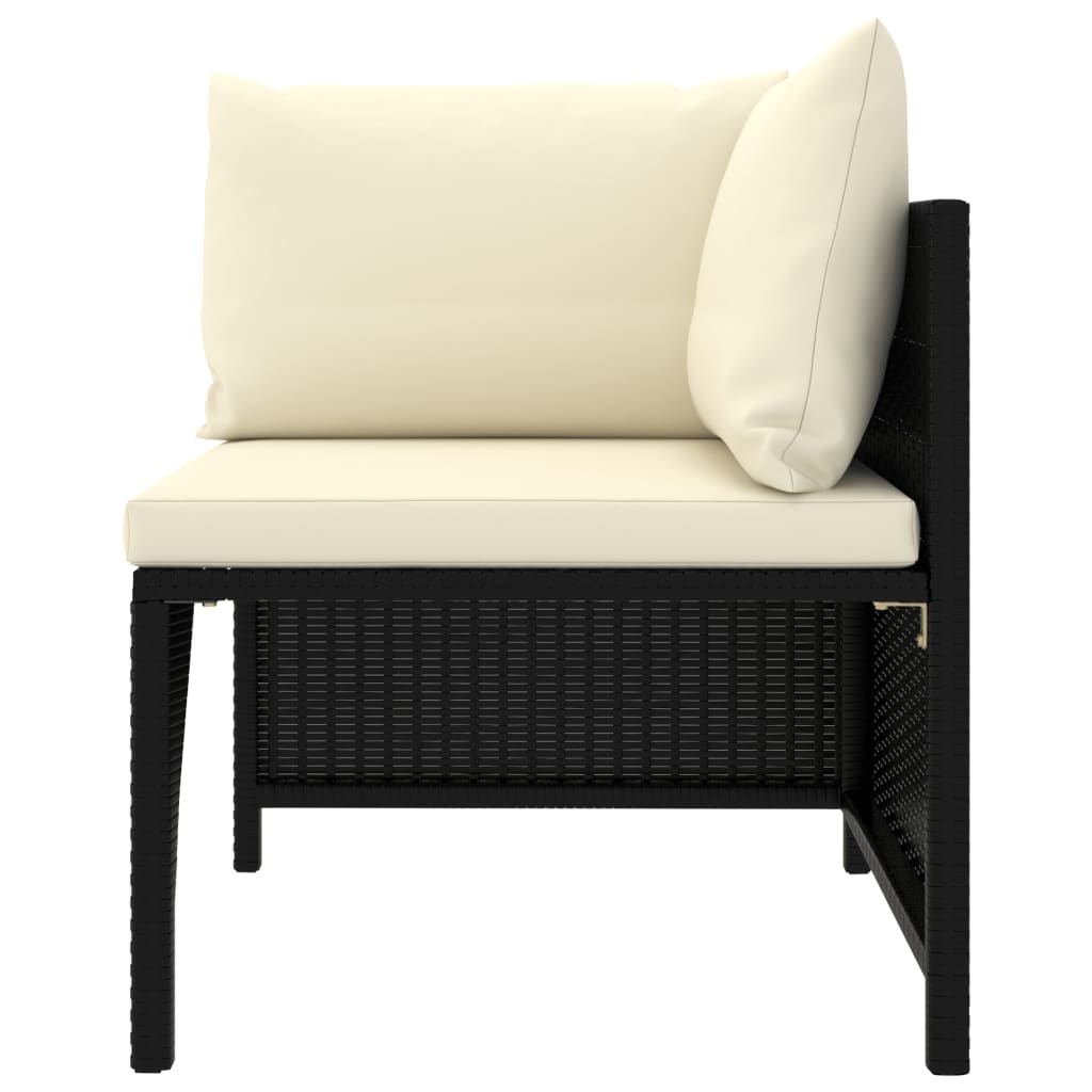 Set Divani da Giardino 11 pz con Cuscini in Polyrattan Nero - homemem39