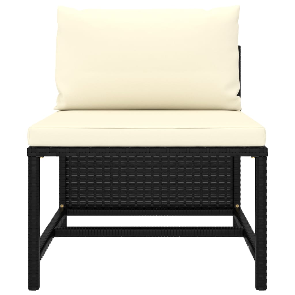 Set Divani da Giardino 11 pz con Cuscini in Polyrattan Nero - homemem39