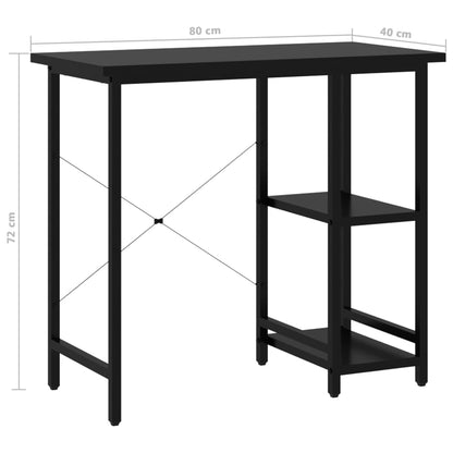 Scrivania per Computer Nera 80x40x72 cm in MDF e Metallo - homemem39