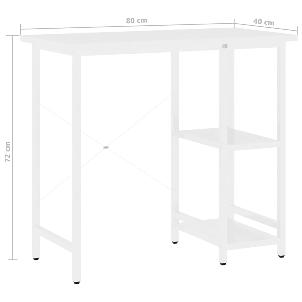 Scrivania per Computer Bianca 80x40x72 cm in MDF e Metallo - homemem39