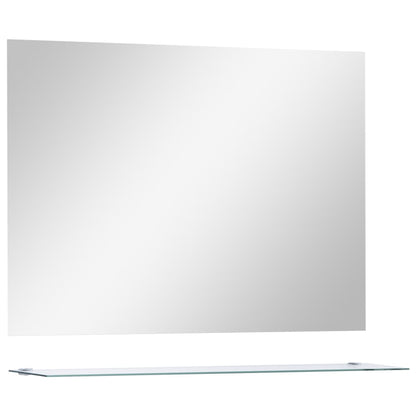 Specchio da Parete con Mensola 80x60 cm in Vetro Temperato - homemem39