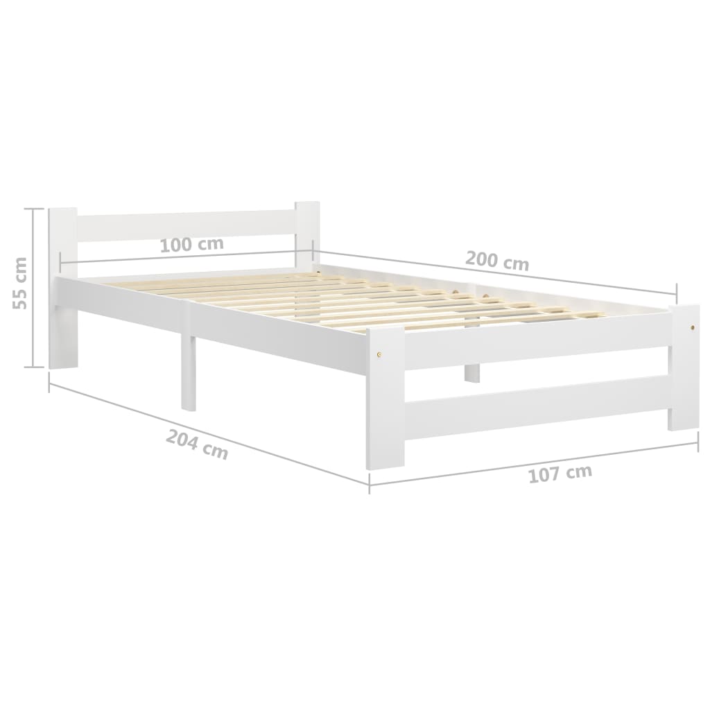 Giroletto Bianco in Legno Massello di Pino 100x200 cm - homemem39