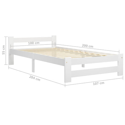 Giroletto Bianco in Legno Massello di Pino 100x200 cm - homemem39