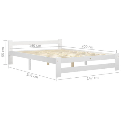 Giroletto Bianco in Legno Massello di Pino 140x200 cm - homemem39