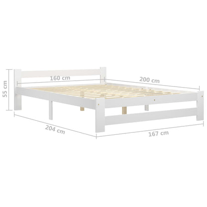 Giroletto Bianco in Legno Massello di Pino 160x200 cm - homemem39